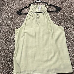 Nine West Pistachio Green Halter Blouse